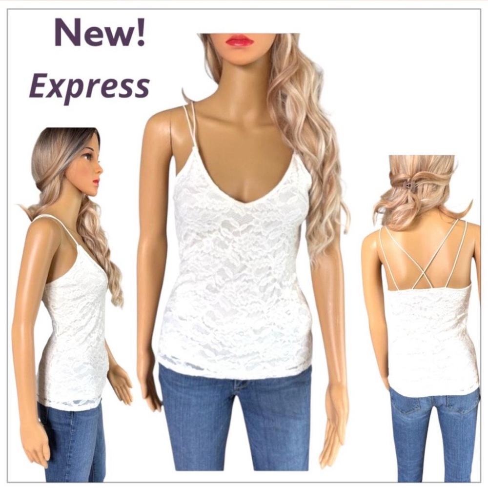🆕 EXPRESS | White Lace Tank Top